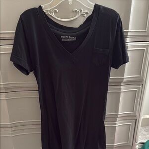 Black V-Neck Women's Top